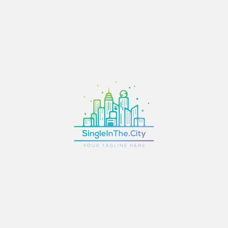 Single in the City with Dallas skyline logoのイラスト素材