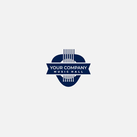 badge guitar simple logoのイラスト素材
