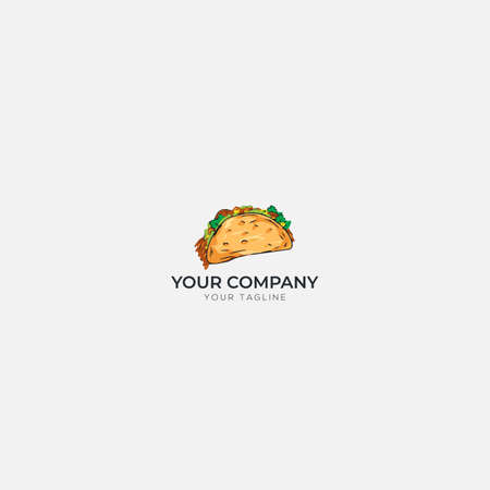 taco food restaurant logoのイラスト素材
