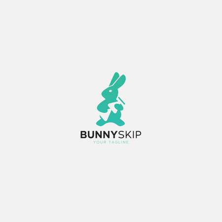 Bunny Skip media industry logo design vectorのイラスト素材