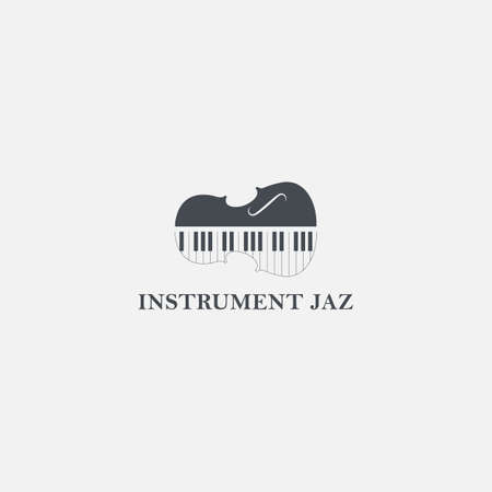 instrument simple jazz piano and violinのイラスト素材