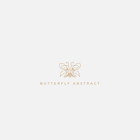 abstract butterfly design line artのイラスト素材