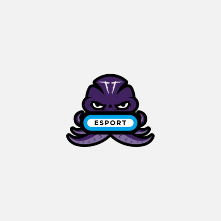 mascot e sport game tentacle logo designのイラスト素材