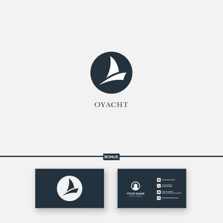 simple ship logo circle modernのイラスト素材