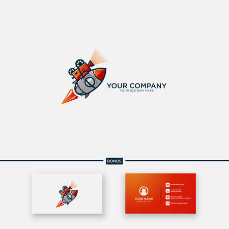 rocket studio logo modern technologyのイラスト素材
