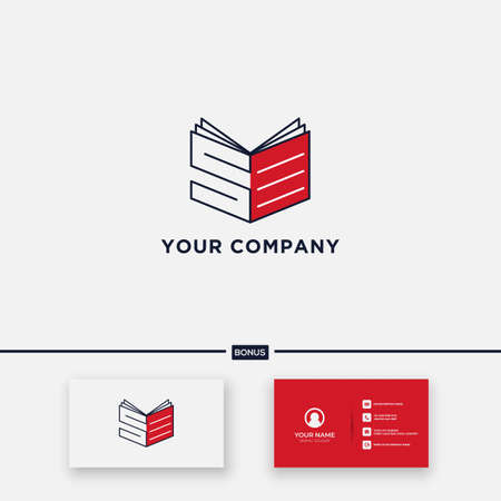 Red Line Letter S book logoのイラスト素材