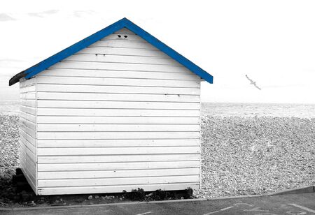 Beach hut on a cloudy day.      の写真素材