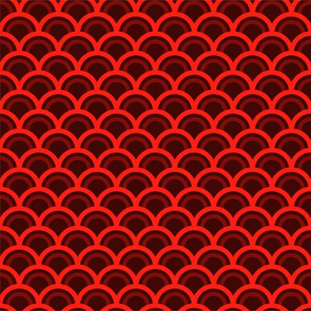 Seamless pattern, Chinese New Year pattern elements, waves, flowers and vintage style, red and black color for banner, poster and design backgroundのイラスト素材