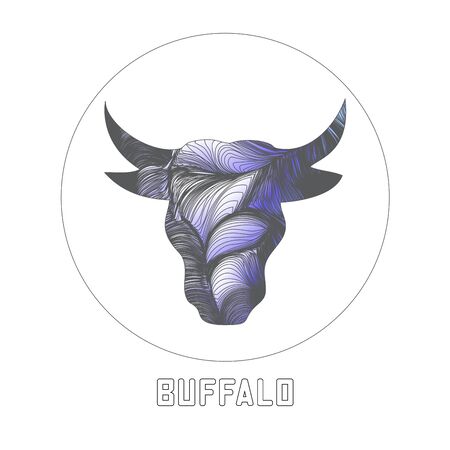 bull head on the grey background. silhouette. stock vectorのイラスト素材