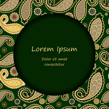 card. poster, brochure template with oriental flower. paisley orient design.のイラスト素材