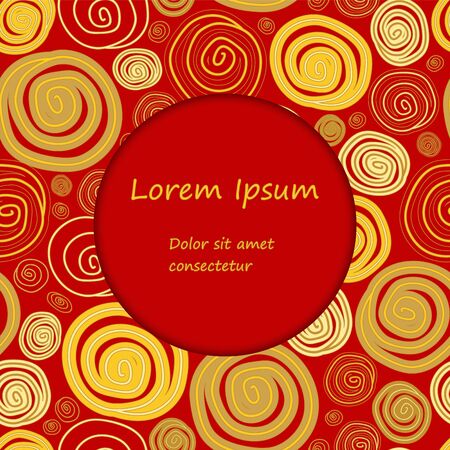 card. poster, brochure template with gold circleのイラスト素材