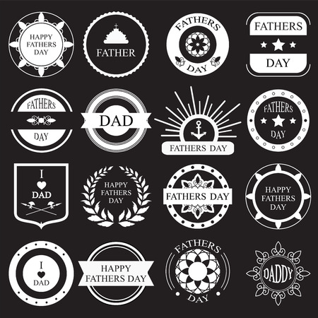 vector set:vintage fathers day labels and iconsのイラスト素材