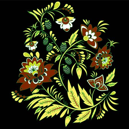 russian floral pattern. orient ornamentのイラスト素材