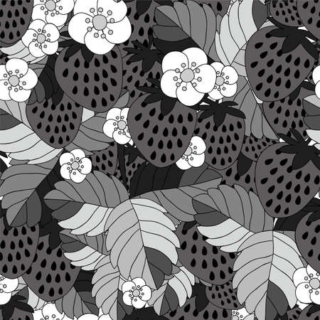 seeamless summer pattern with strawberries. のイラスト素材