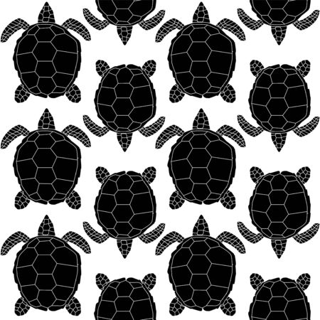 seamless turtle, sea animal  designのイラスト素材