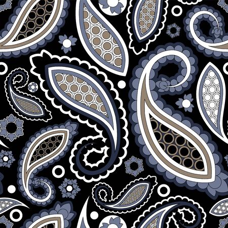 seamless paisley pattern, oriental flower. stock vectorのイラスト素材