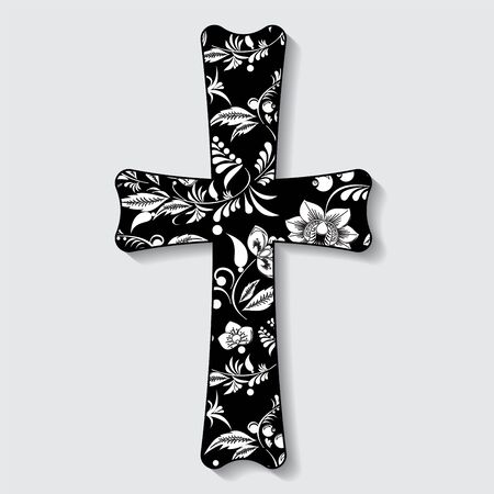 stock vector cross on the grey backgroundのイラスト素材