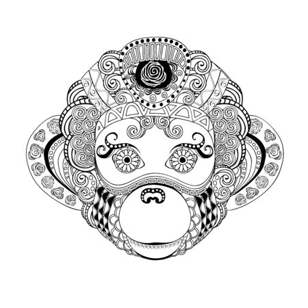 stock vector monkey doodle silhouetteのイラスト素材