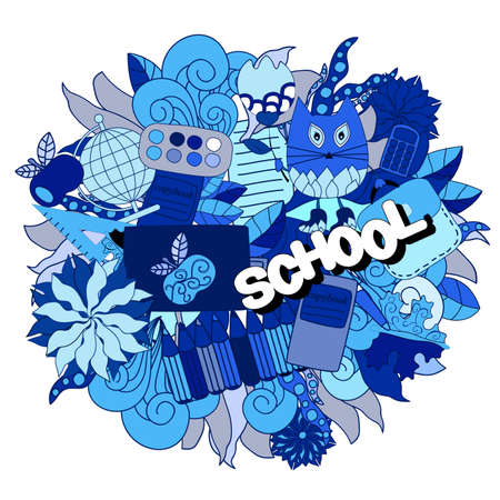 card. poster, brochure template with school pattern.のイラスト素材