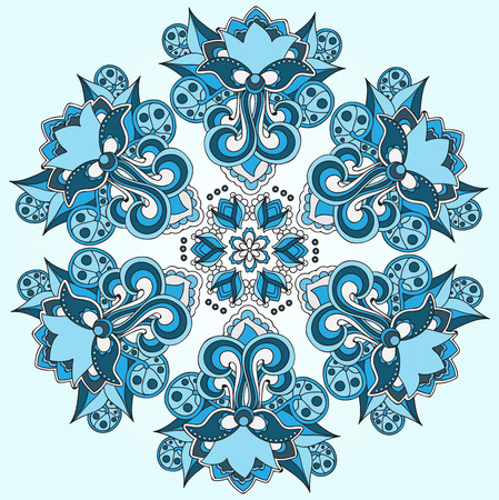 sock vector blue oriental or indian pattern. mandalaのイラスト素材