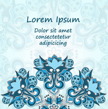 stock vector greeting card with oriental or indian design. templateのイラスト素材