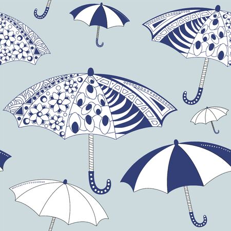 seamless autumn background. isolated umbrella. vector illustrationのイラスト素材