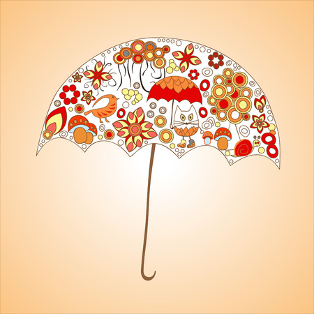 autumn background. isolated art umbrella. stock vector illustrationのイラスト素材