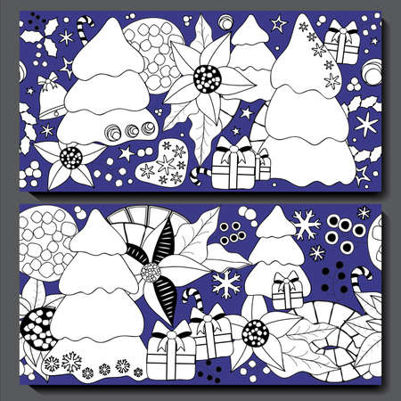 two seamless christmas pattern. stoc vector illustrationのイラスト素材