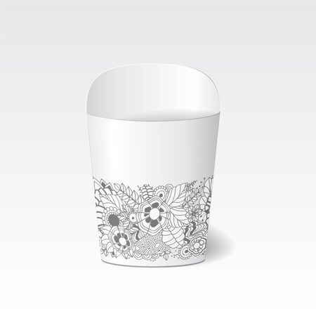 set of cardboard package isolated box with pattern on the white background.のイラスト素材