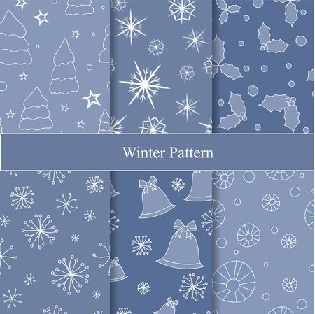 set of seamless winter background.のイラスト素材