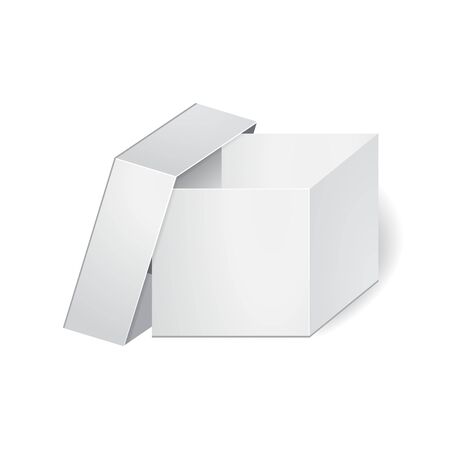 cardboard package isolated box on the white background. mock up, template. stock vectorのイラスト素材