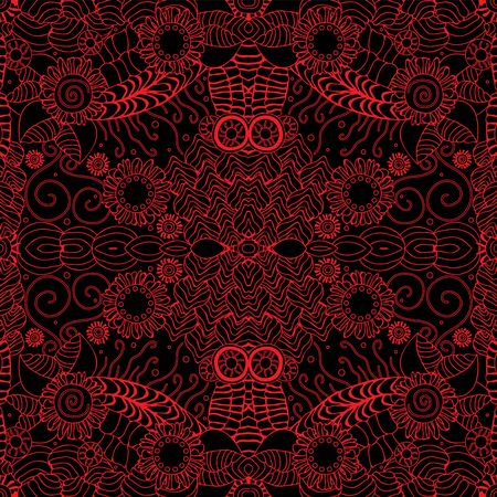 stock vector seamless doodle red wave pattern.のイラスト素材