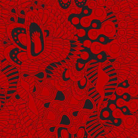 stock vector seamless doodle floral pattern.のイラスト素材