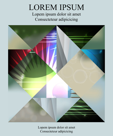 stock vector template for brochure, card, cover, book with patchwork designのイラスト素材