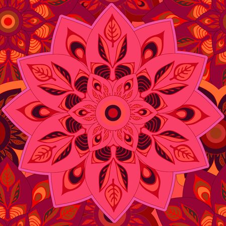 stock vector seamless mandla pattern for printing on paper, fabric. Indian, arabic, orient ornamentのイラスト素材