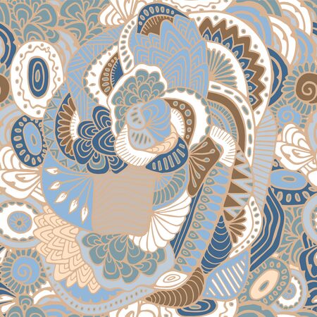 stock vector seamless abstract floral pattern for printing on paper, fabric. Indian, arabic, russian or orient ornamentのイラスト素材