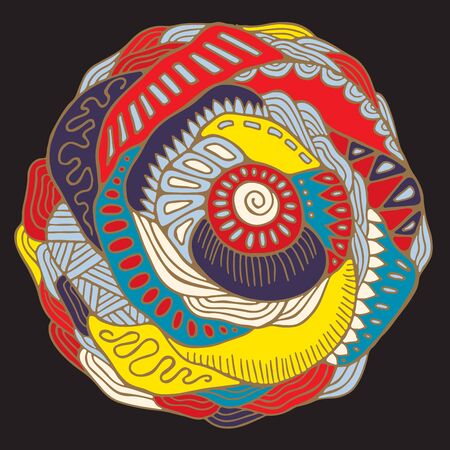 stock vector abstract big isolated flower. hand draw backgraundのイラスト素材