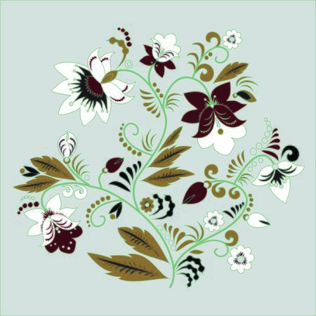 Stock flowers and leaf.のイラスト素材