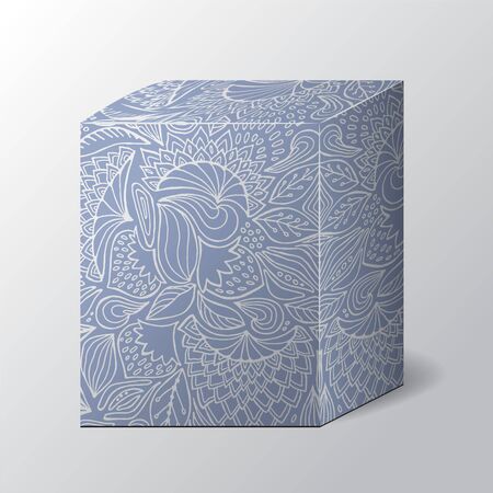 cardboard package  on the grey background. mock up, template. stock vectorのイラスト素材