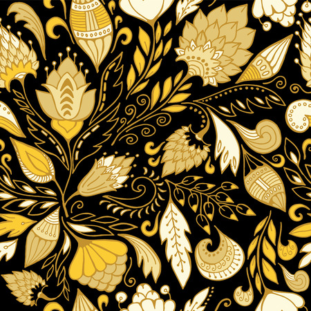 stock vector seamless flower, doodle pattern. abstract art backgroundのイラスト素材