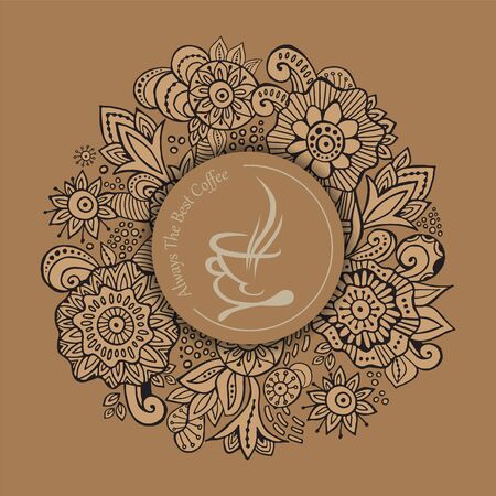 Floral  vector set of label for restaurant and cafeのイラスト素材