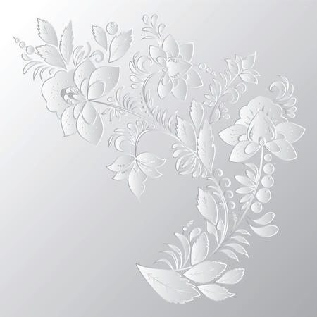 stock vector abstract hand draw flower and wave, doodle bouquet. oriental or arabic, russia art background. template for card. bannerのイラスト素材