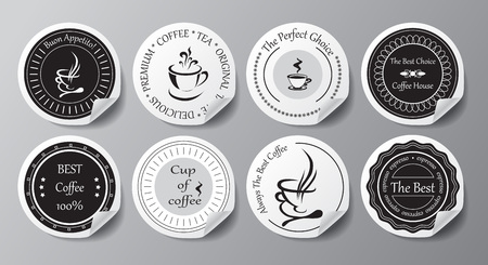 stock vector set of label for restaurant and cafeのイラスト素材