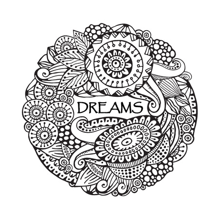 stock vector cute doodles hand draw wave ornament. template for card or banner.のイラスト素材