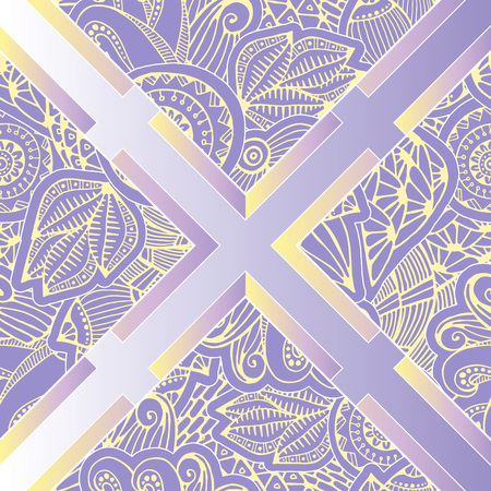 abstract seamless patchwork tile with floral ornament.arabic or orient pattern. vintage styleのイラスト素材
