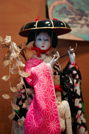 Hina dolls in a shopの写真素材