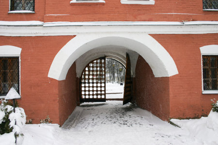 Gate in the territory of the Novodevichy convent in Moscowの写真素材