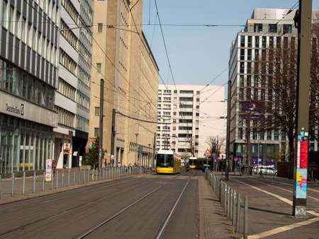 Berlin, Germany, April 13, 2022: People are walking along the street.Popular tourist destination in Berlinのeditorial素材