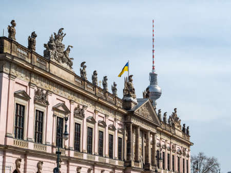 Berlin, Germany, April 13, 2022: People are walking along the street.Popular tourist destination in Berlinのeditorial素材