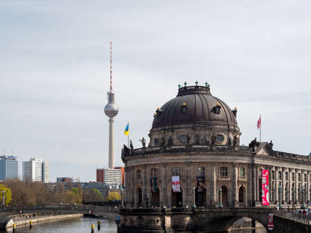 Berlin, Germany, April 13, 2022: People are walking along the street.Popular tourist destination in Berlinのeditorial素材